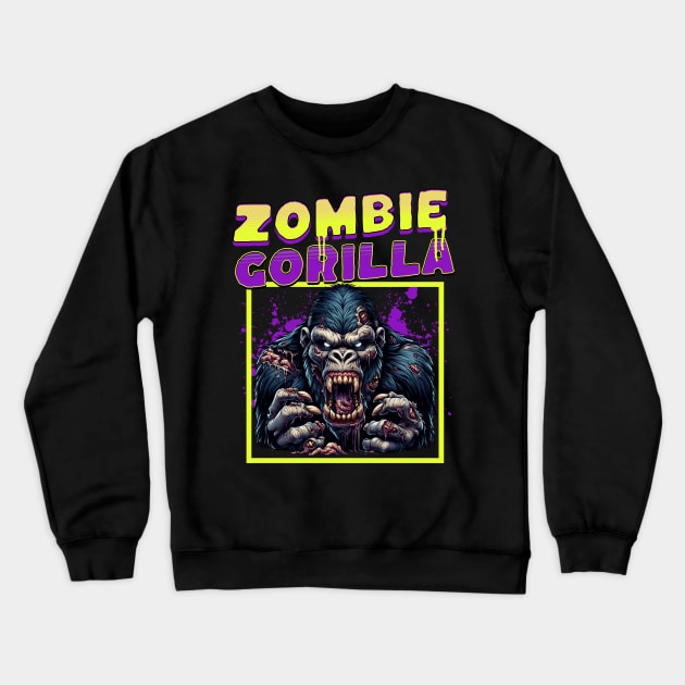 Zombie Gorilla funny Crewneck Sweatshirt by woormle